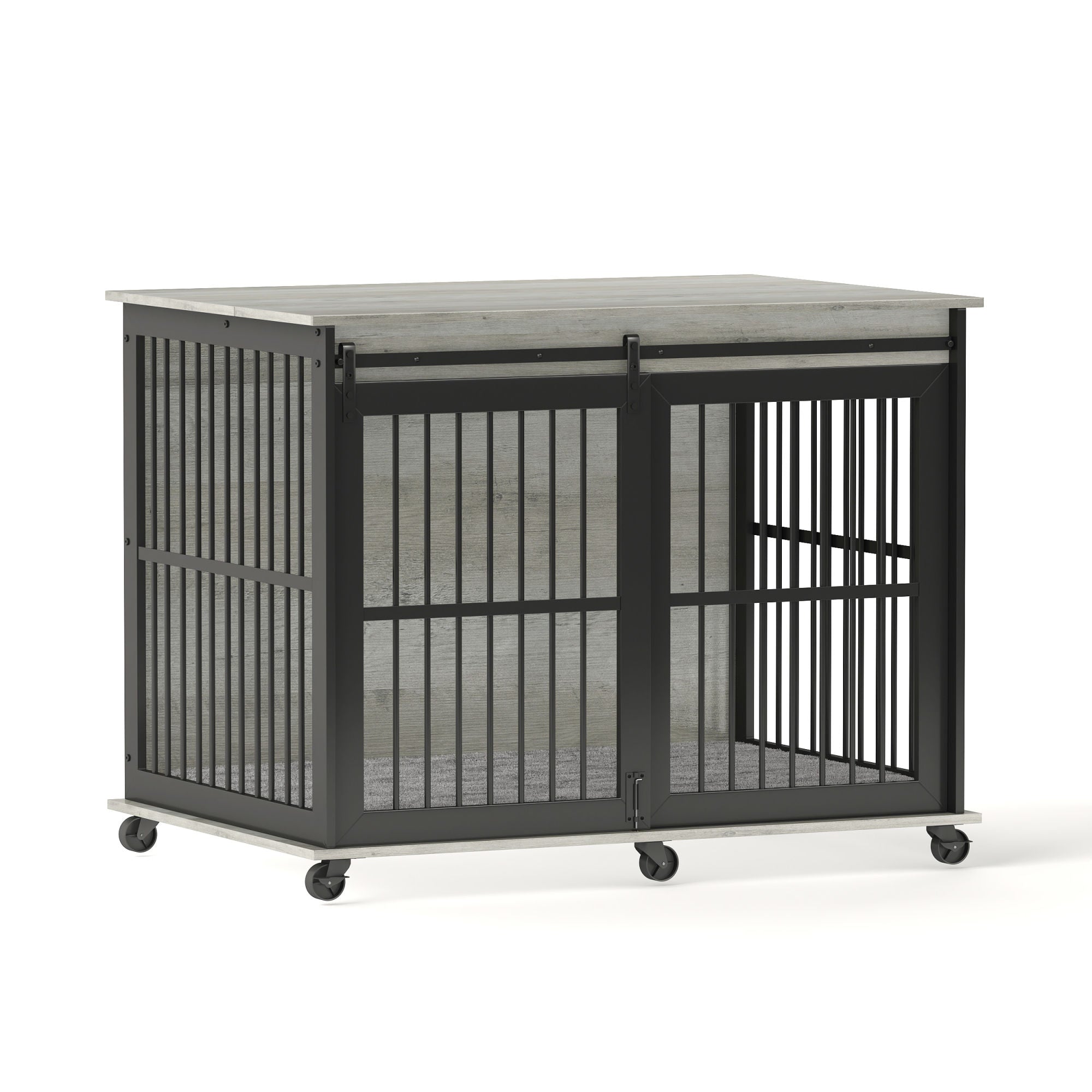 Sliding Iron Door Crate/Kennel with Mat for Dogs