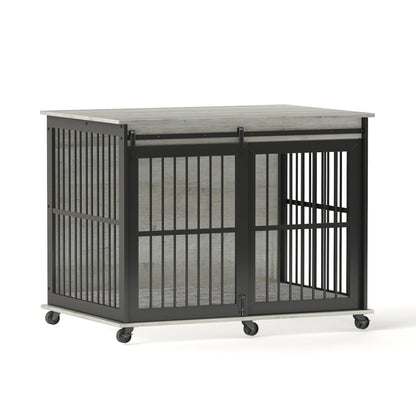 Sliding Iron Door Crate/Kennel with Mat for Dogs