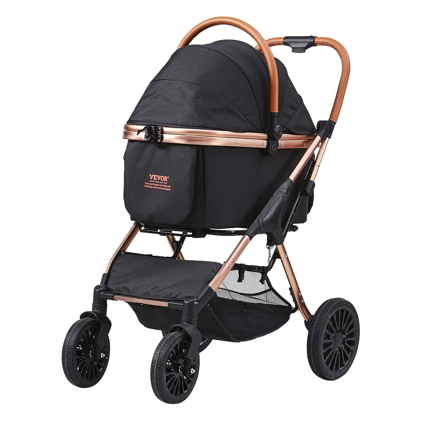 Pet Stroller 66 lbs Weight Capacity with Detachable Carrier for Small to Medium Dogs