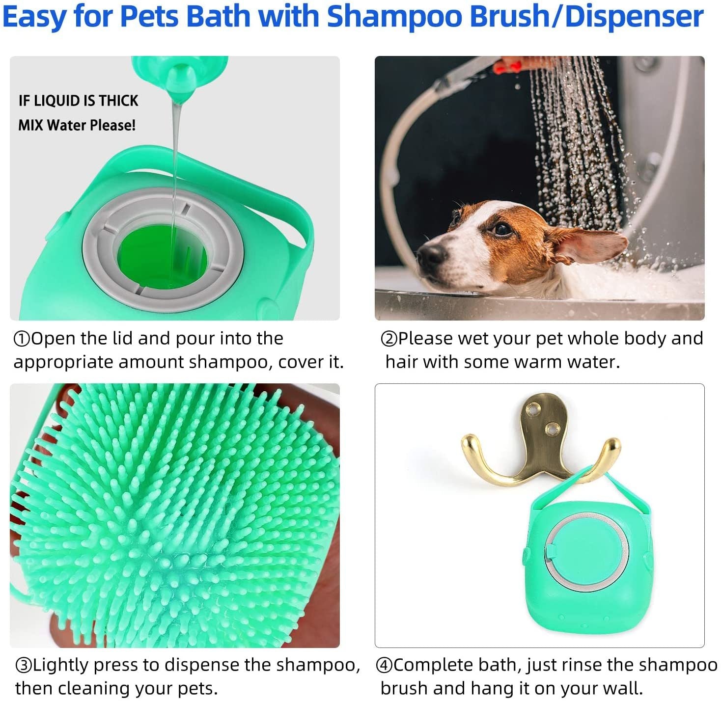 Soft Silicone Shampoo Dispenser For Bath Time for Dogs and Cats