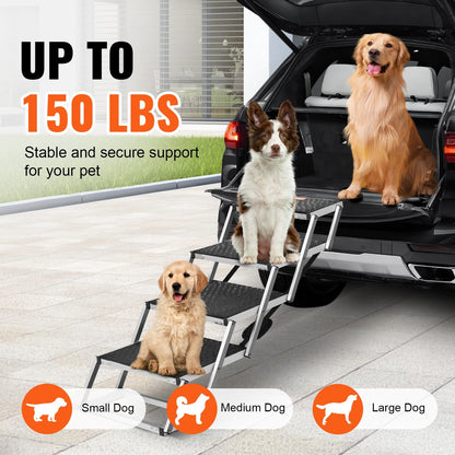 4-step Folding Steps for Loads up to 150 lbs for Dogs