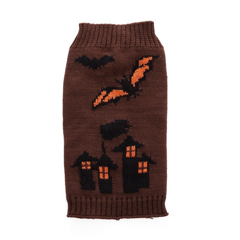 Halloween Costume Pumpkin, Skulls, Death, Knit Sweater for Dogs