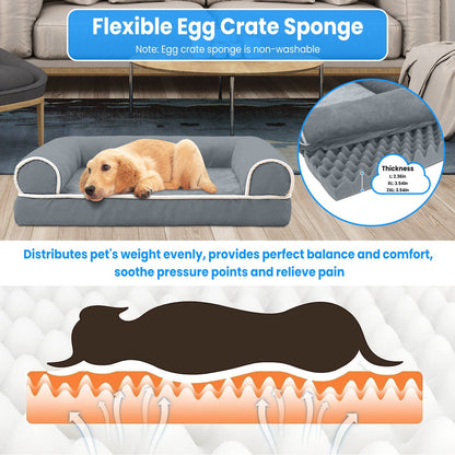 Sofa Bed with Removable and Washable Cover for Large Dogs