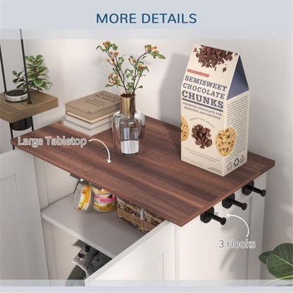 Storage Cabinet with Food and Water Bowls for Dogs