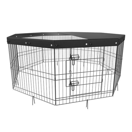 Metal 8 Panel Foldable Dog Exercise Playpen - 63"