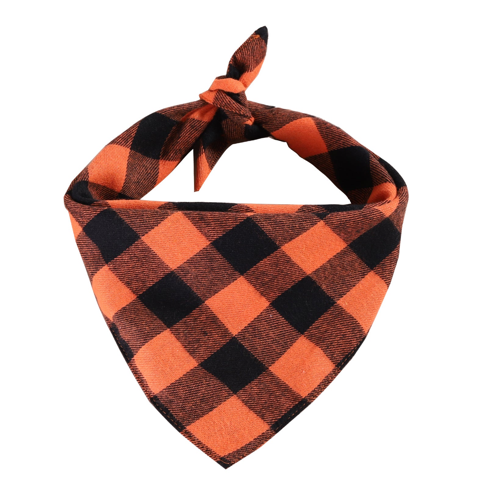 Checkered Triangle Cotton Scarf for Dogs