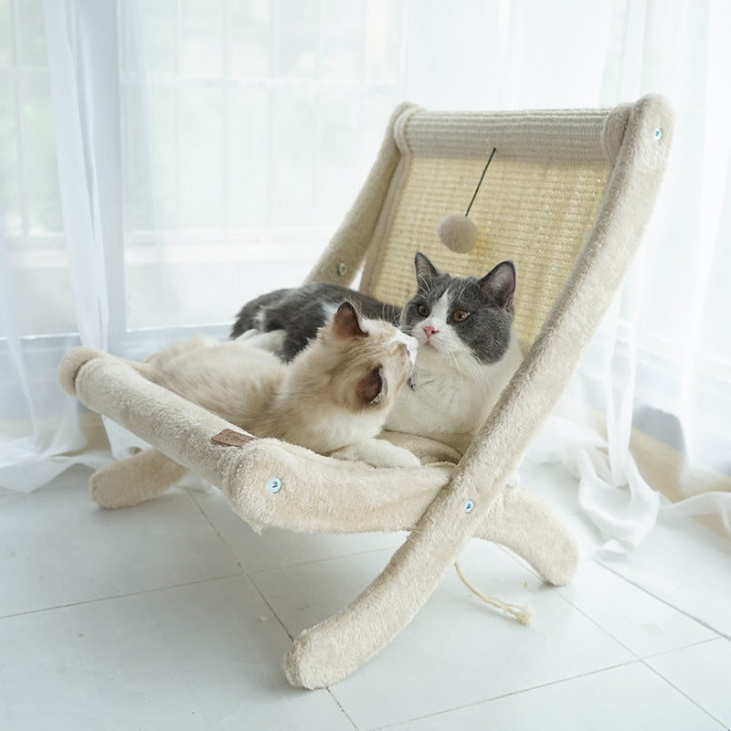 Feline Lounging and Sunbathing Beach Chair