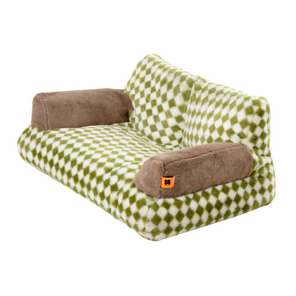 Plush Warm Retro Sofa Bed for Dogs and Cats