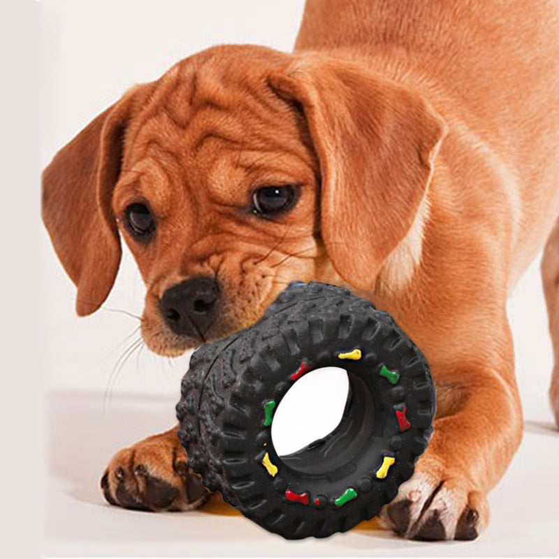 Squeaky Tire Chew Toy or Puppies and Small Dogs