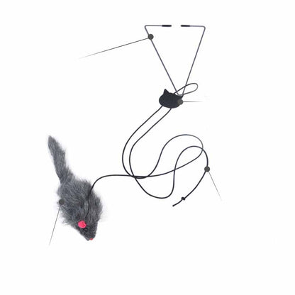 Hanging Bouncing Fuzzy Mouse Cat Teaser Toy