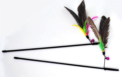 Feathered Bird Cat Teaser Tether and Rod