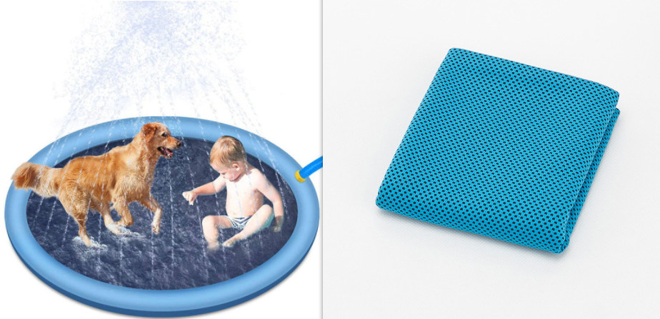 Splash Pad Fun Backyard Fountain Play Mat for Dogs