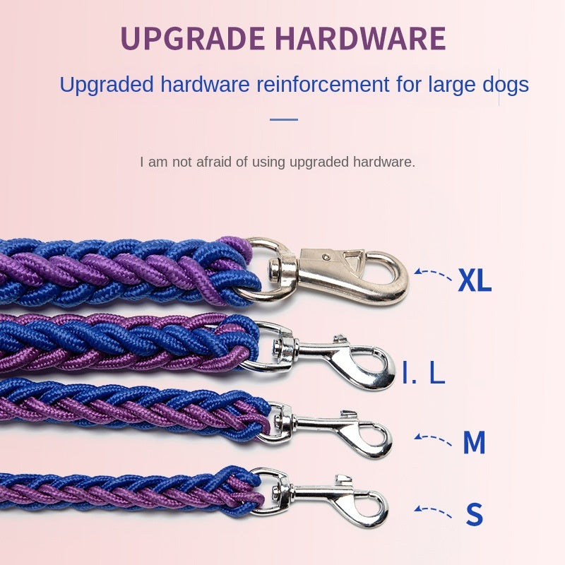 Eight-Strand Braided Collar Leash with Impact Chain for Dogs