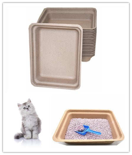 Eco Friendly 100% Recycled Paper Disposable Cat Litter Box Trays