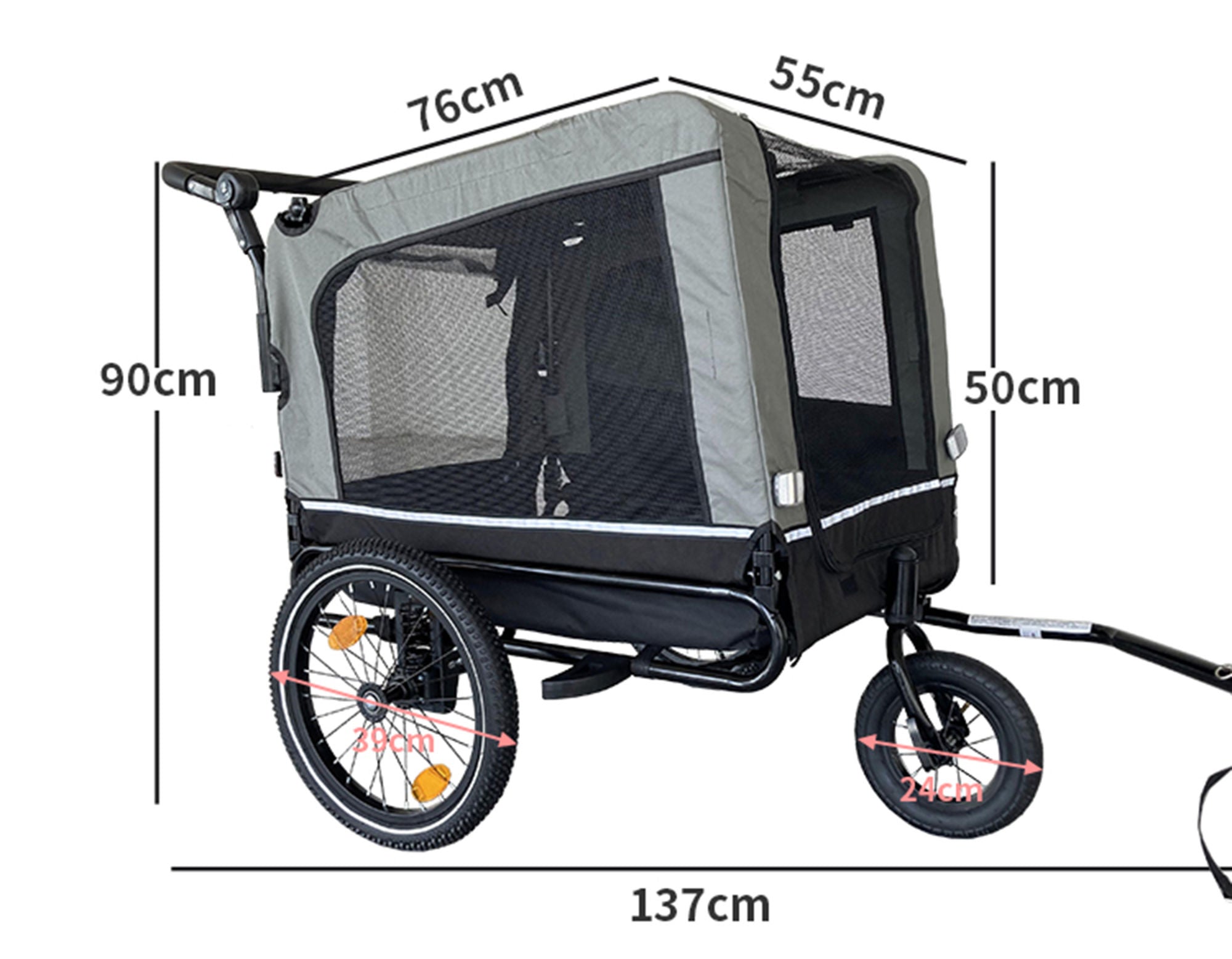 Heavy Duty Foldable Stroller Bicycle Trailer for Dogs