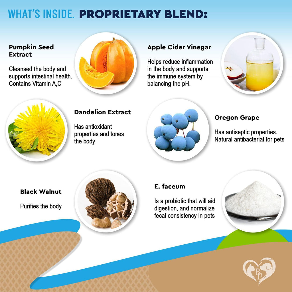 Daily Cat and Dog Natural Worm Treatment with Probiotic Drops