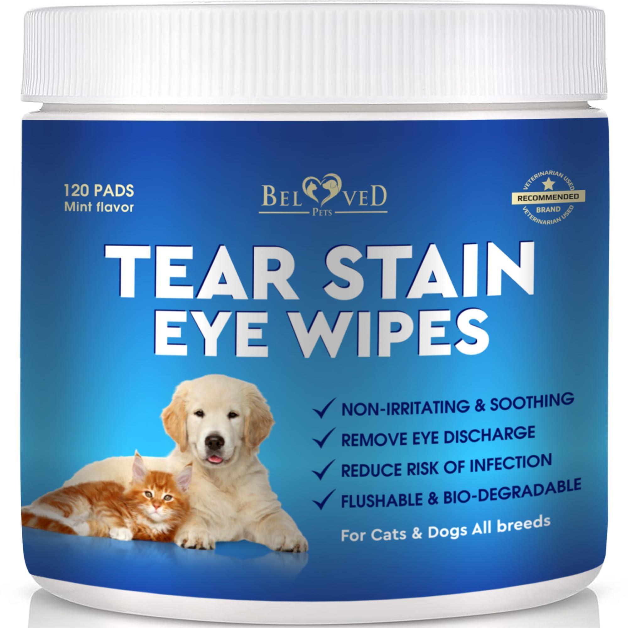 Tear Stain and Allergy Symptom Relief Wipes for Dogs and Cats