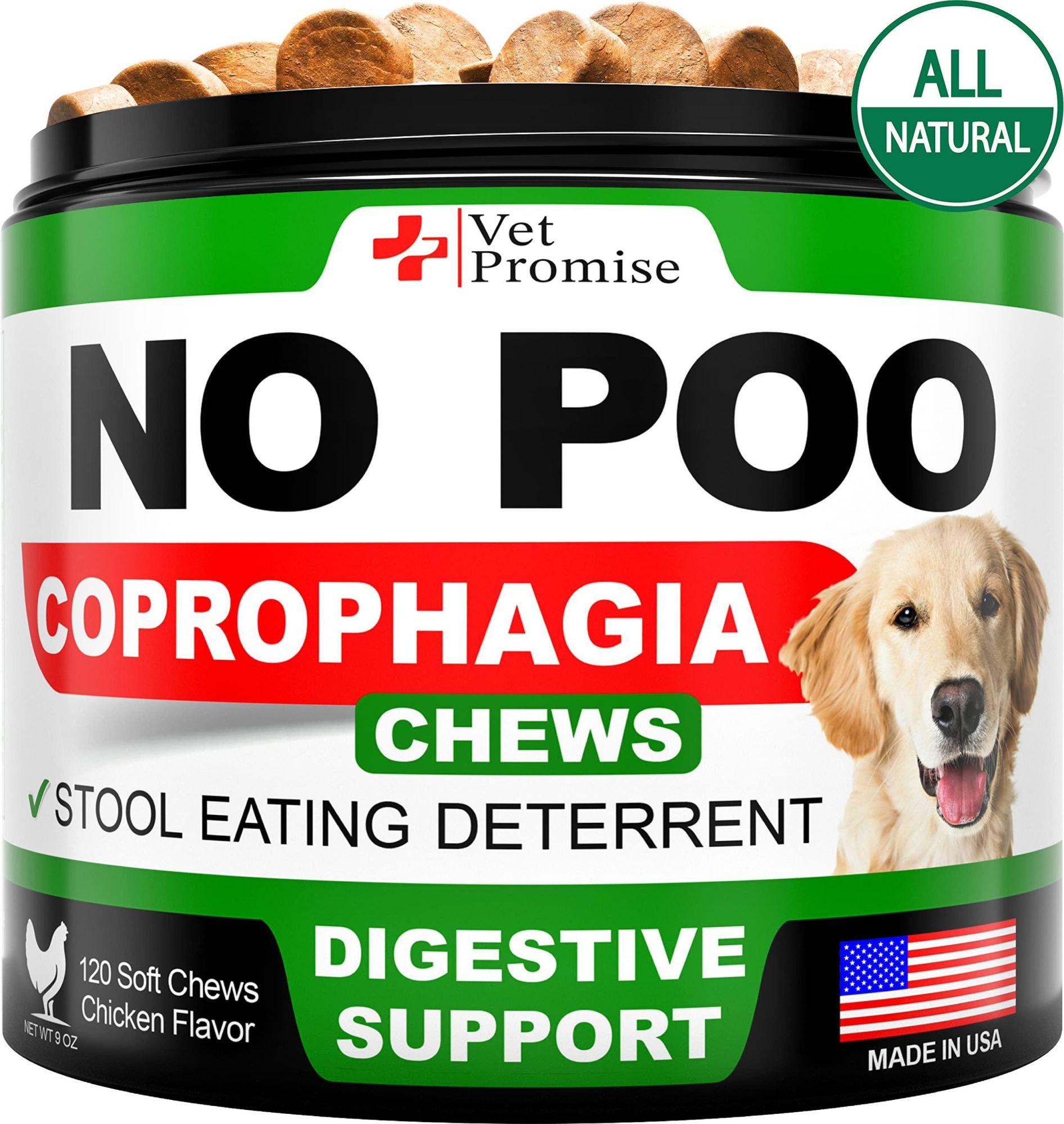 Vet Promise - No Poo Coprophagia Stool Eating Deterrent Chews for Dogs