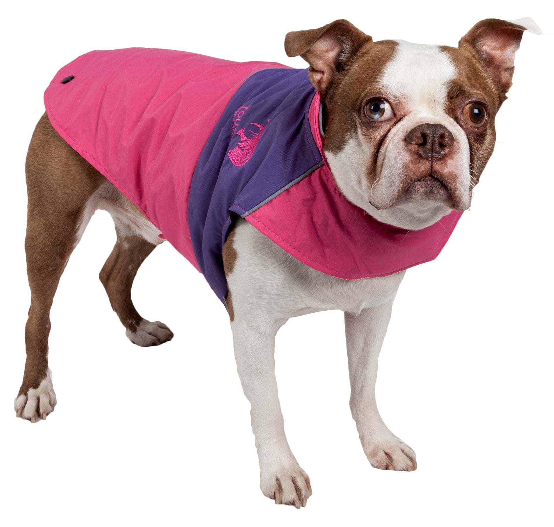 Touchdog Waterproof Convertible Dog Jacket- Pink