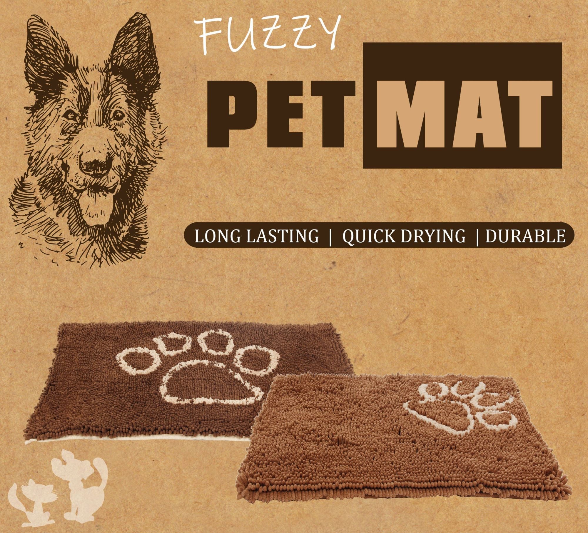 Pet Life Quick-Dry Anti-Skid Washable Dog Mat