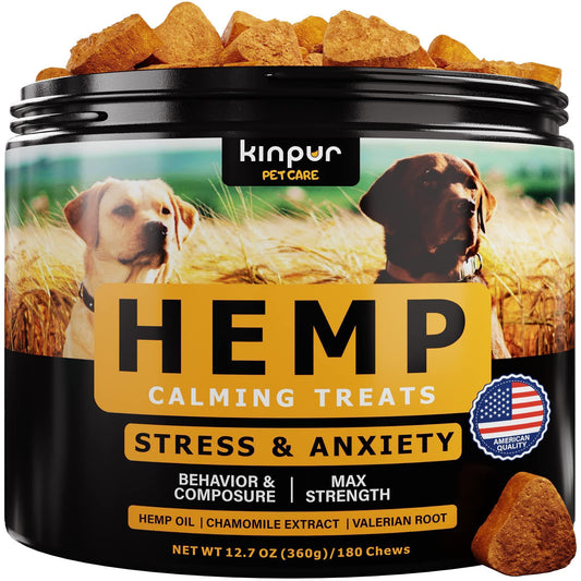 Kinpur - Natural Calming Chews for Dogs with Hemp Oil - Duck