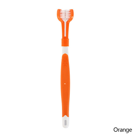 Multi-angle Three Sided Toothbrush for Dogs and Cats