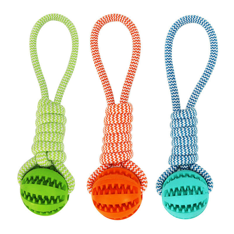 Hemp Rope and Rubber Treat Ball For Dogs