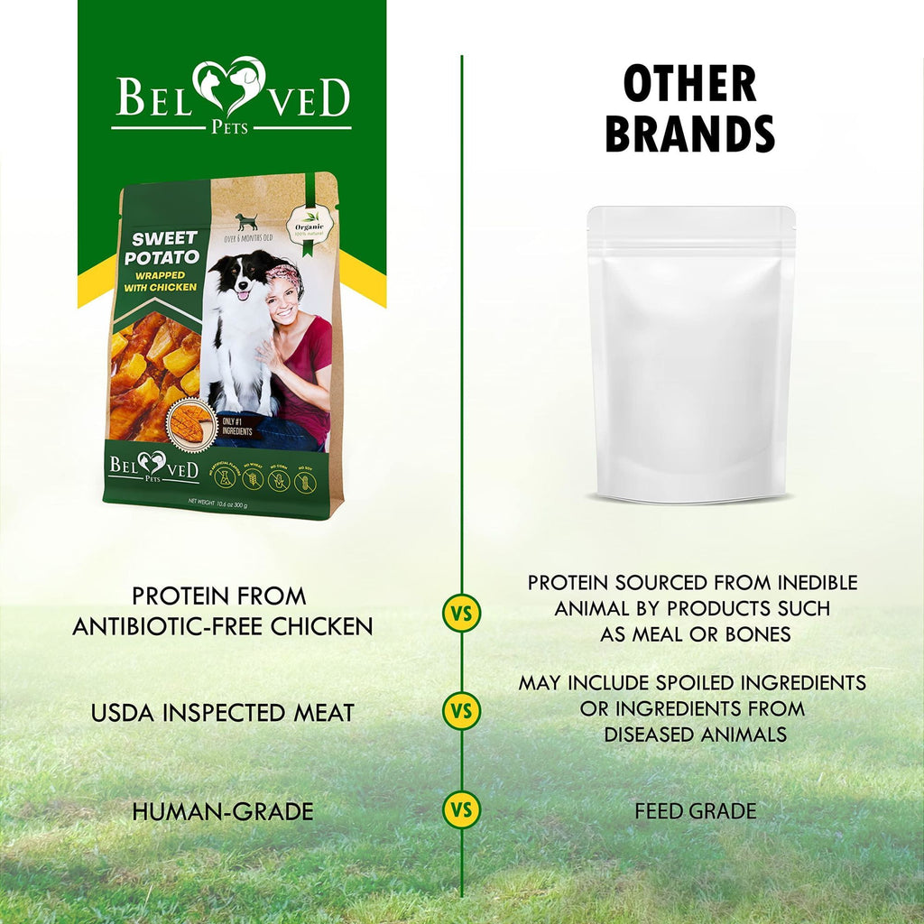 Natural Organic Sweet Potato Wrapped with Chicken Treats for Dogs