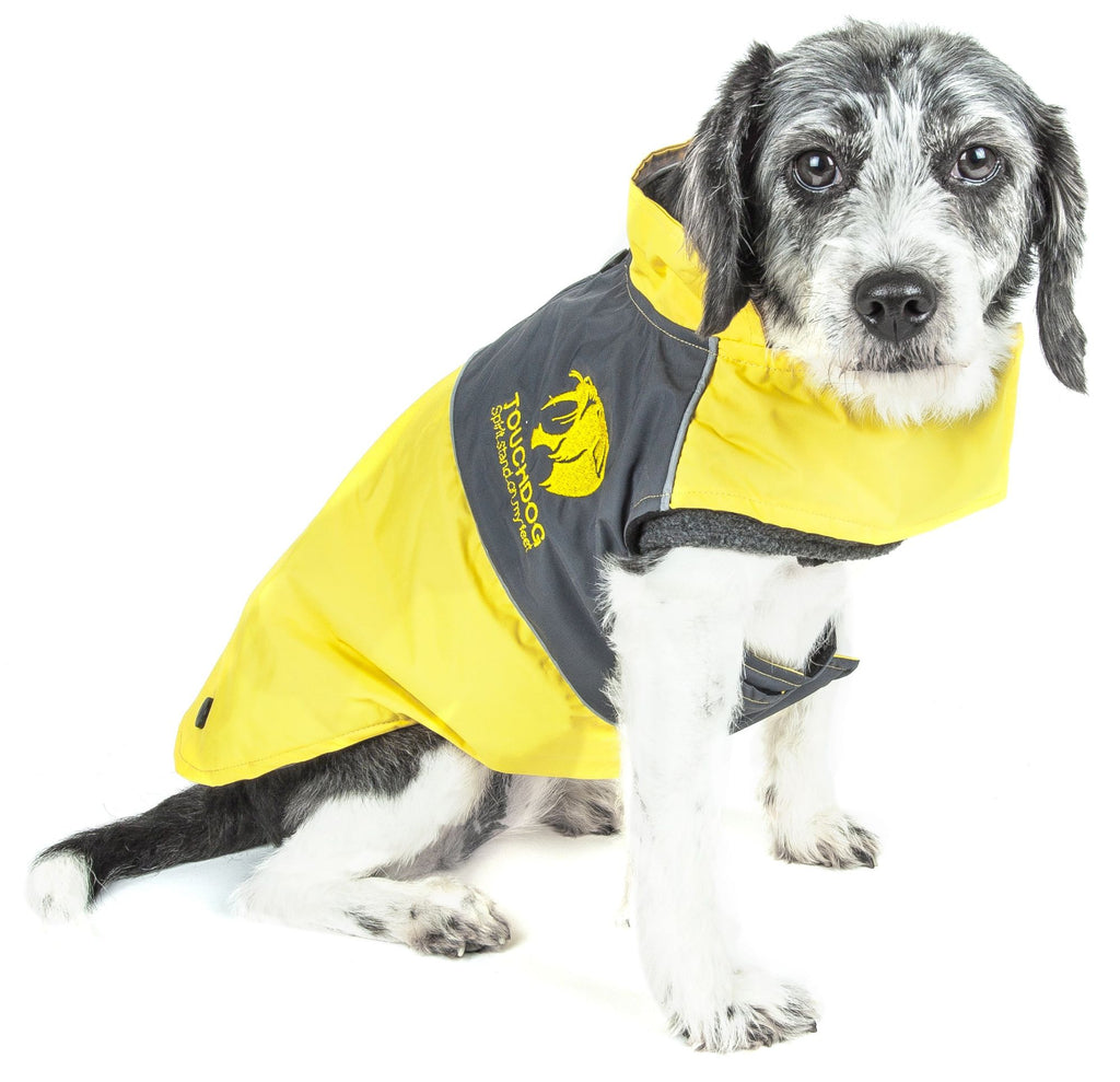 Touchdog Waterproof Convertible Dog Jacket-Yellow