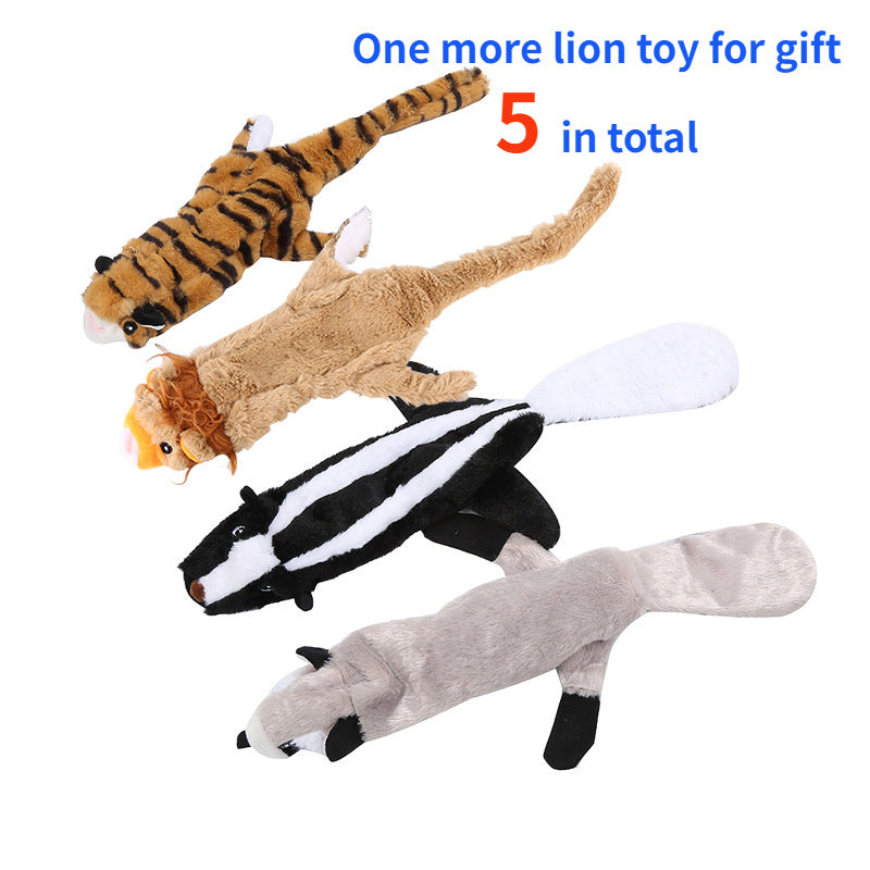 Plush Squeaky Animal Dog Toys 5-Pack Bundle