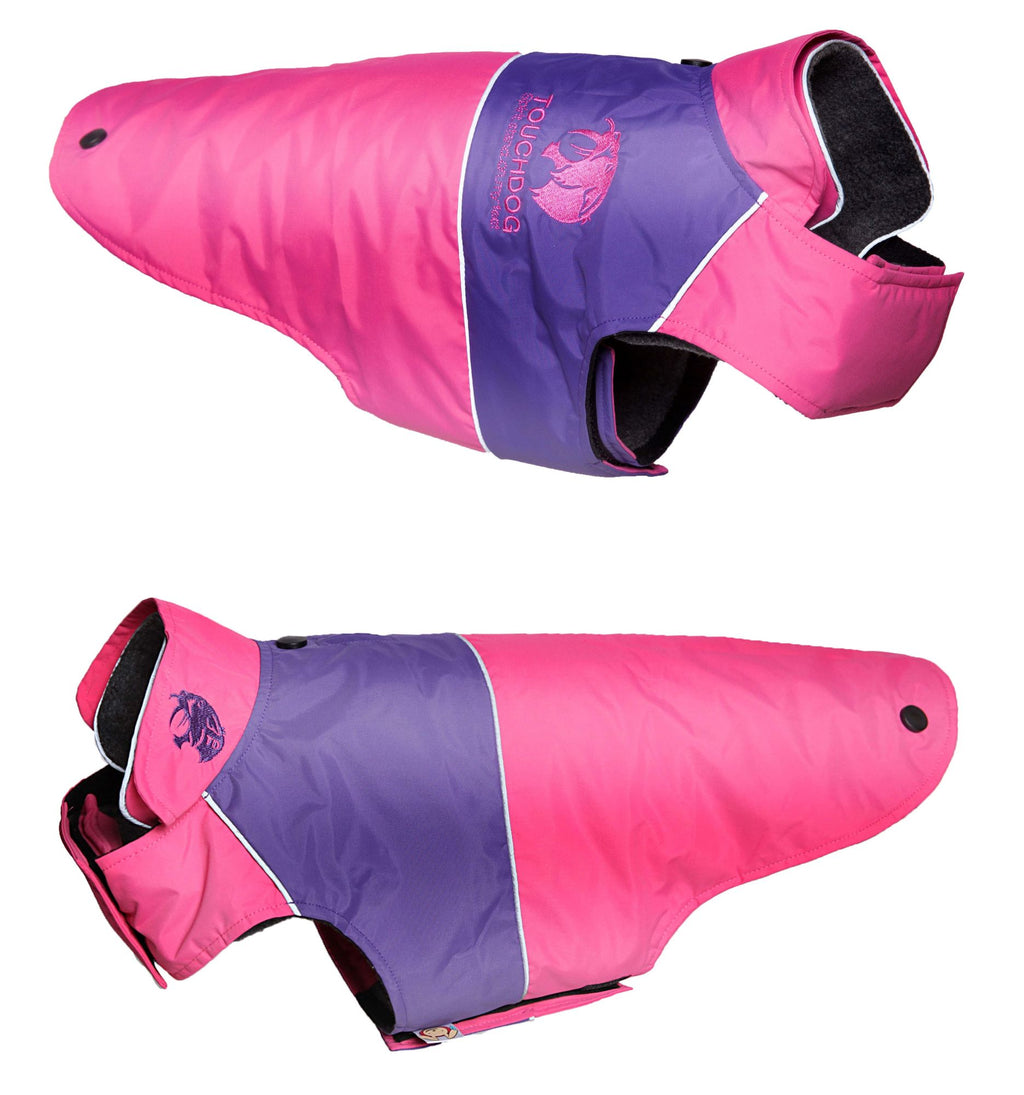 Touchdog Waterproof Convertible Dog Jacket- Pink