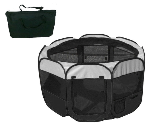 Lightweight Collapsible Dog Playpen - Black