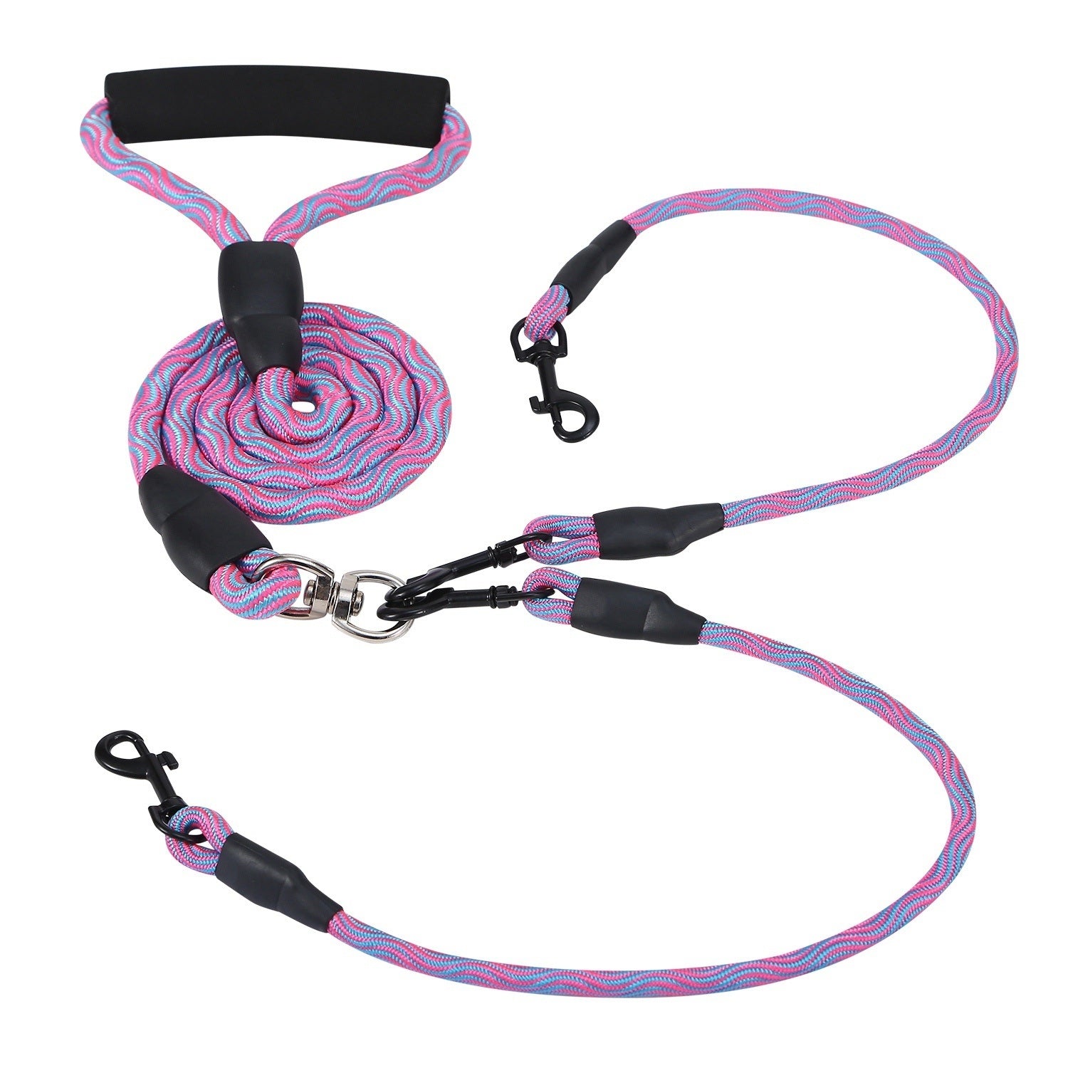 Tangle-Free Double Dog Reflective Leash