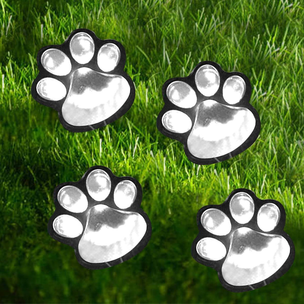 Garden or Yard Paw Print Solar Lights - 4pack