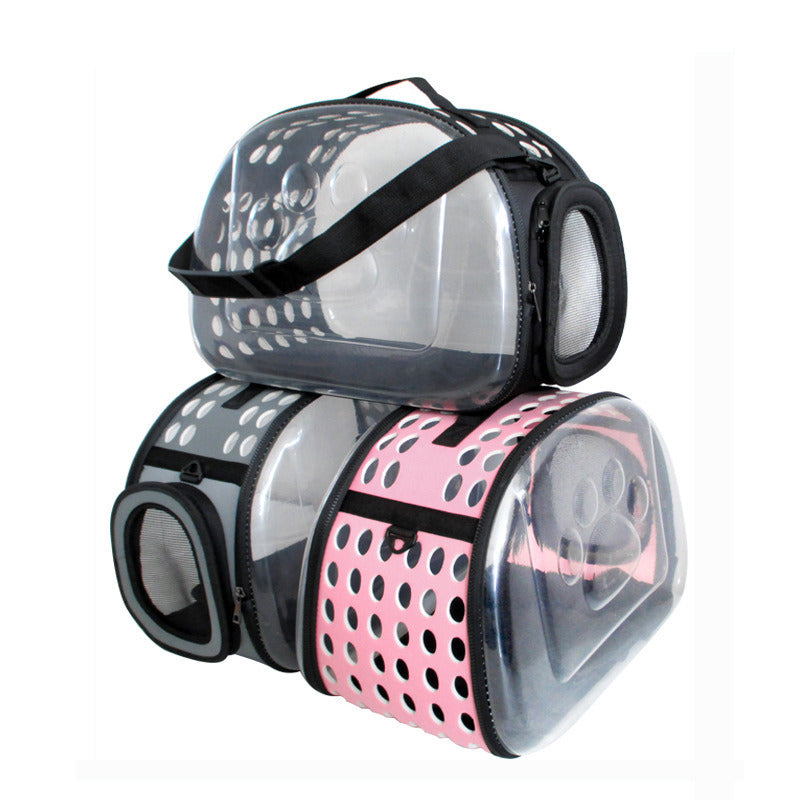 Foldable Soft Side Capsule Carrier for Cats or Dogs