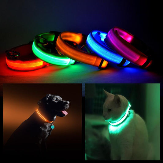 LED Safety Halo Style Collar for Dogs and Cats