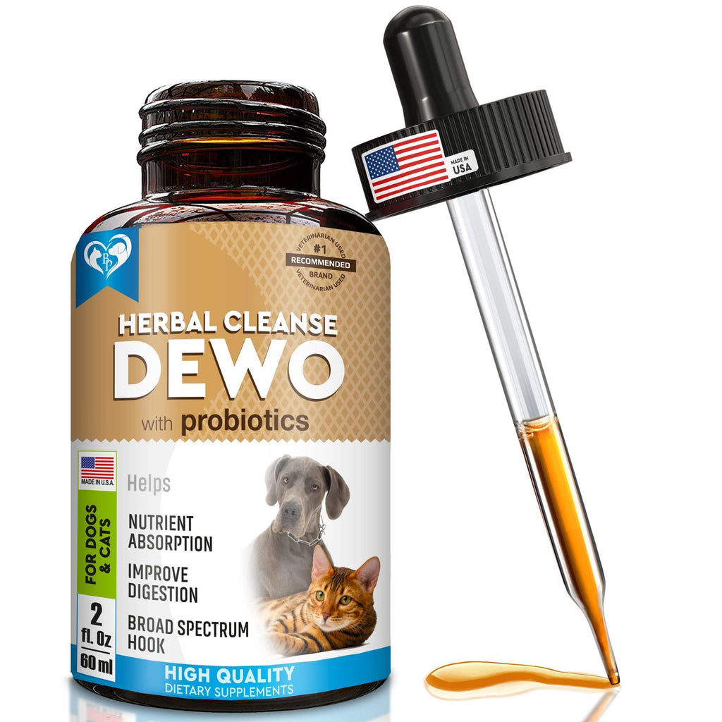 Daily Cat and Dog Natural Worm Treatment with Probiotic Drops