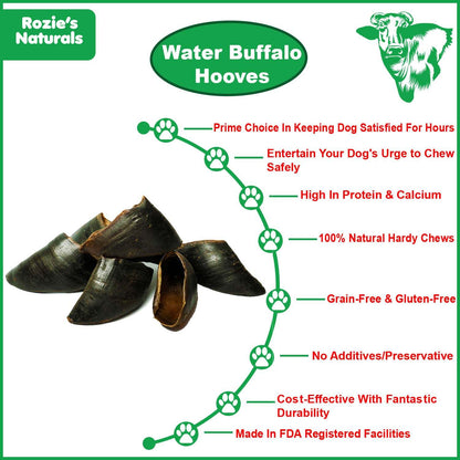 Water Buffalo Hooves - 100% Natural Long-Lasting Chews for Dogs