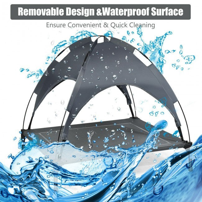 Elevated Outdoor Bed for Dogs with Removable Canopy