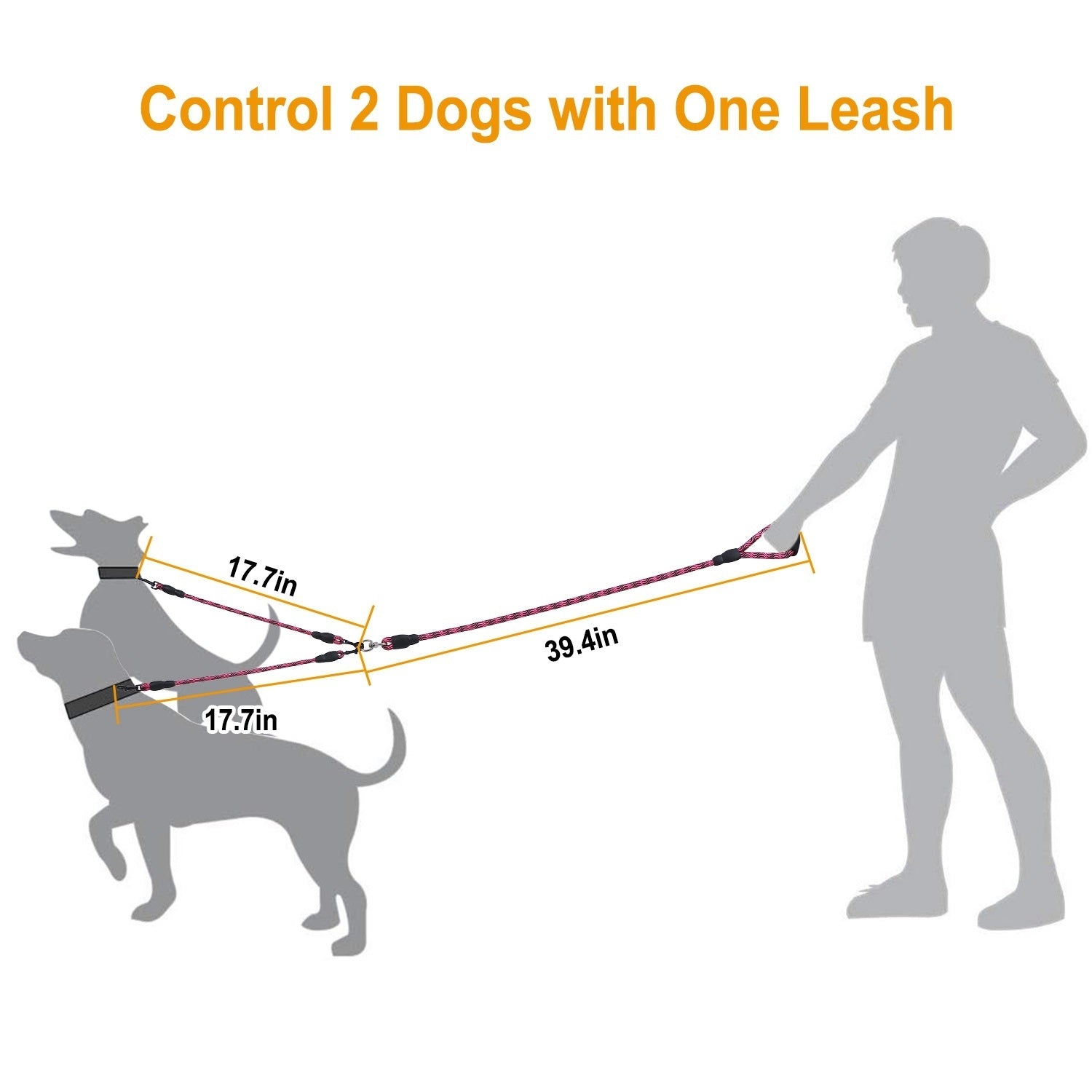 Tangle-Free Double Dog Reflective Leash