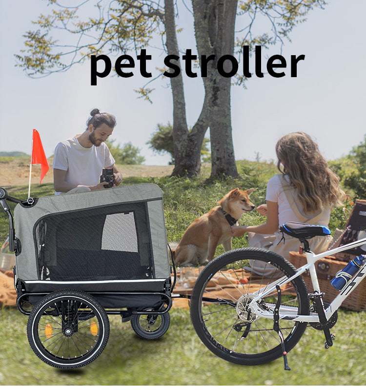 Heavy Duty Foldable Stroller Bicycle Trailer for Dogs