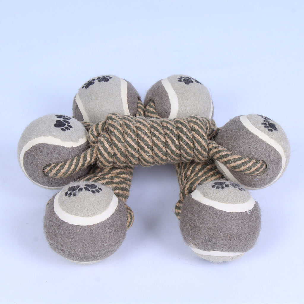 Ball Barbell Cotton Rope Dog Dental Chew