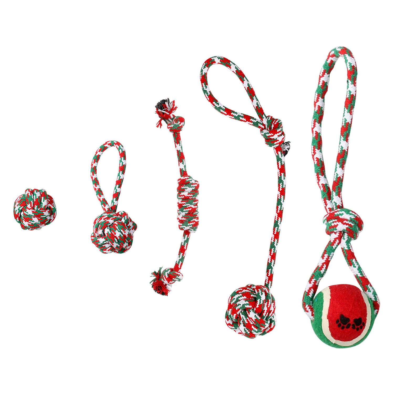 Christmas Style Rope Chews for Dogs 5Pcs