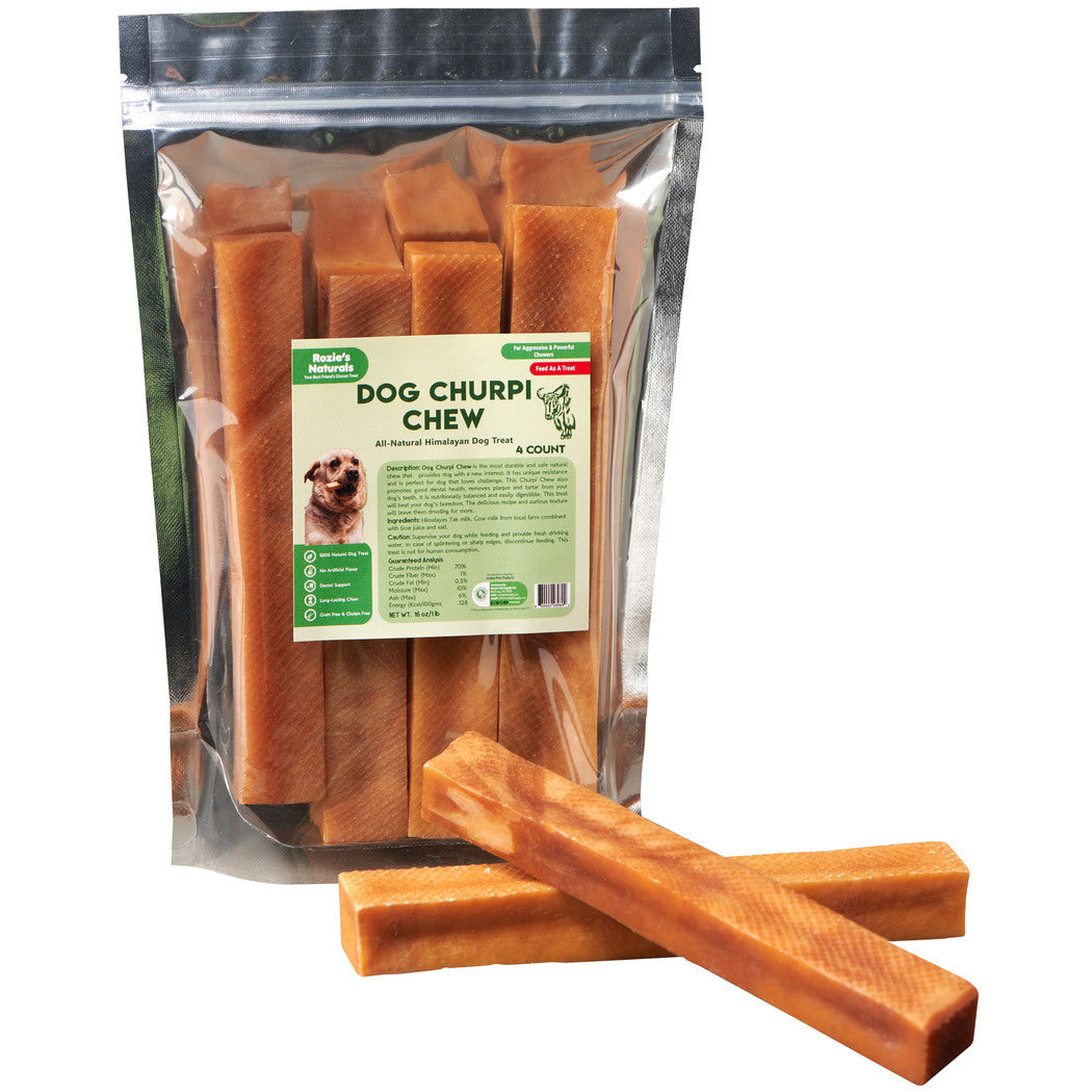 100% Natural Himalayan Yak Cheese - Churpi Dog Chews  4-Count