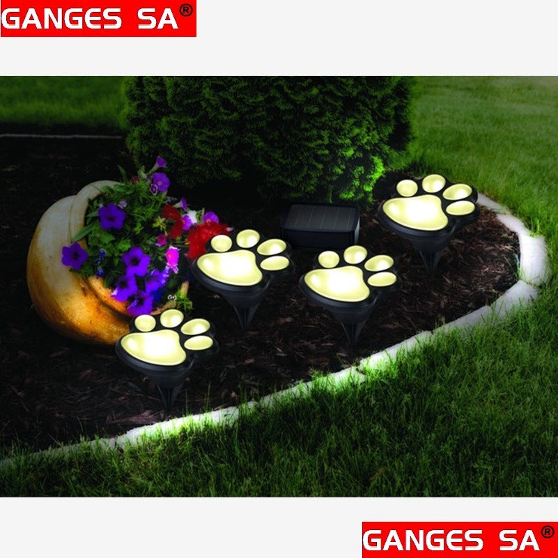 Garden or Yard Paw Print Solar Lights - 4pack