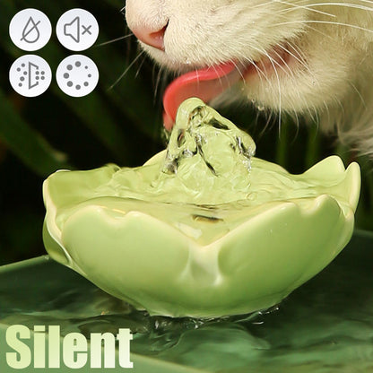 Ceramic Petal USB Water Fountain for Cats