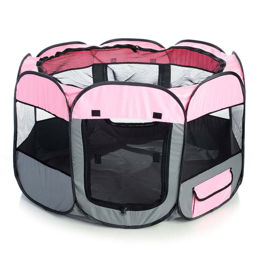 Lightweight Collapsible Dog Playpen - Pink