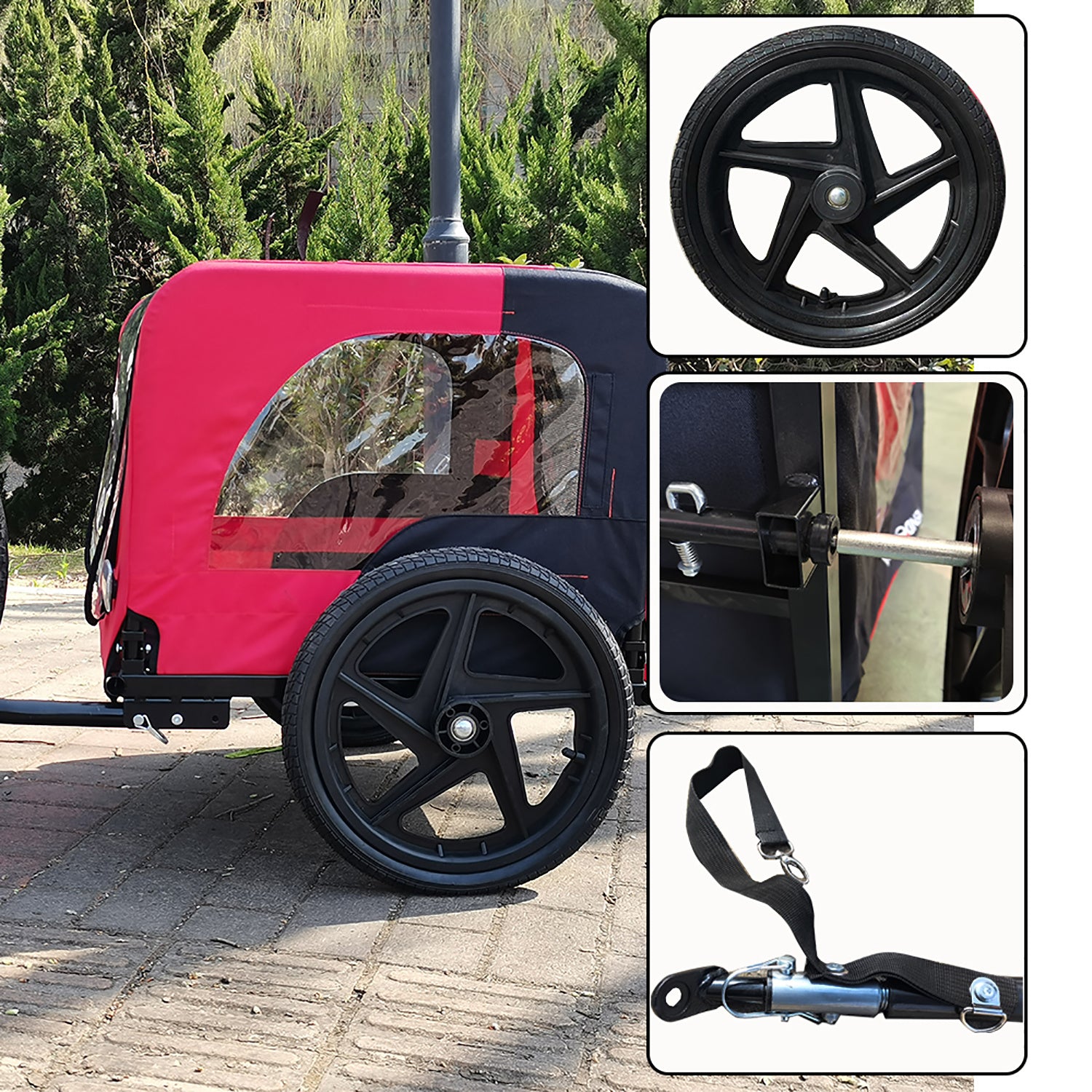 Foldable Bicycle Trailer for Dogs or Other Pets
