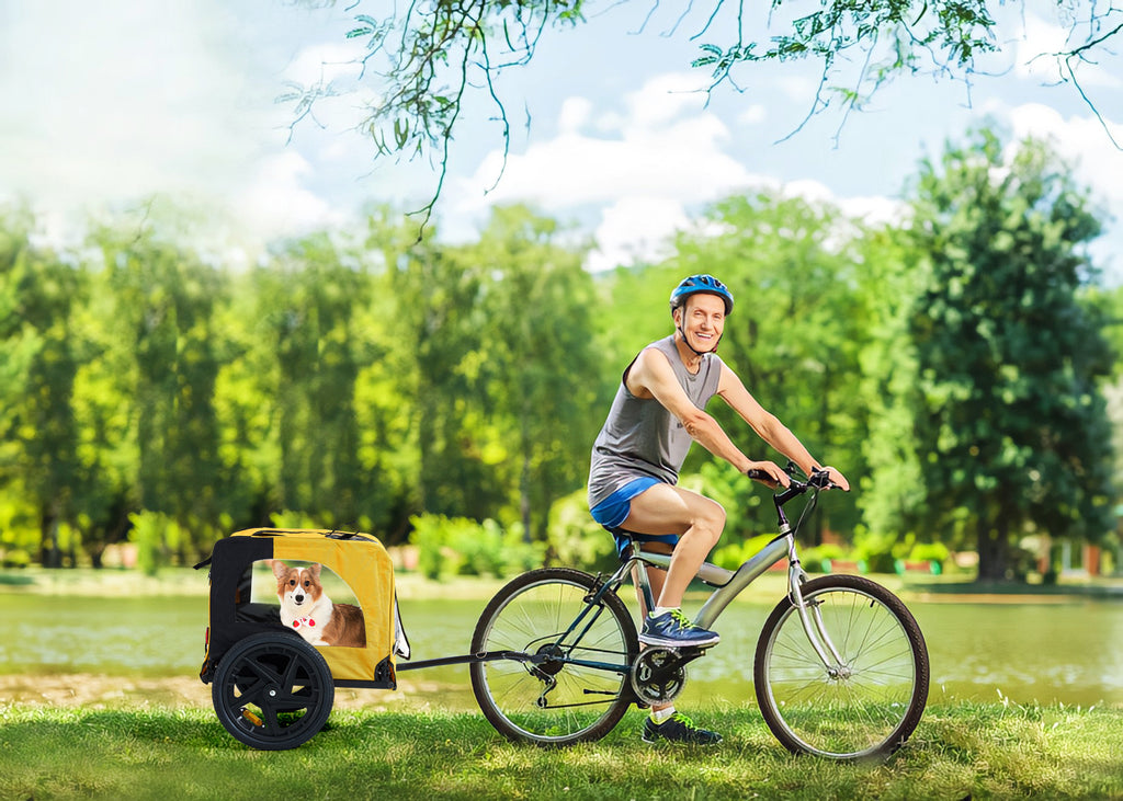 Heavy Duty Bicycle Trailer for Dogs - Yellow