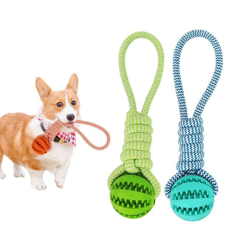 Hemp Rope and Rubber Treat Ball For Dogs